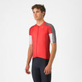 Castelli Entrata 6 Jersey Red/Smoky Gray - Silver Gray