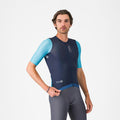 Castelli Corretto Jersey Men's Belgian Blue/Neon Cobalt-Whit