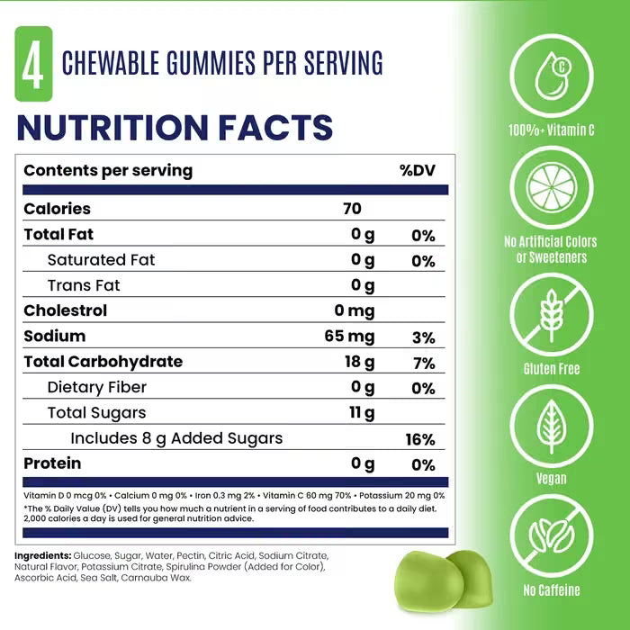 Saltstick Green Apple Energy Gummies